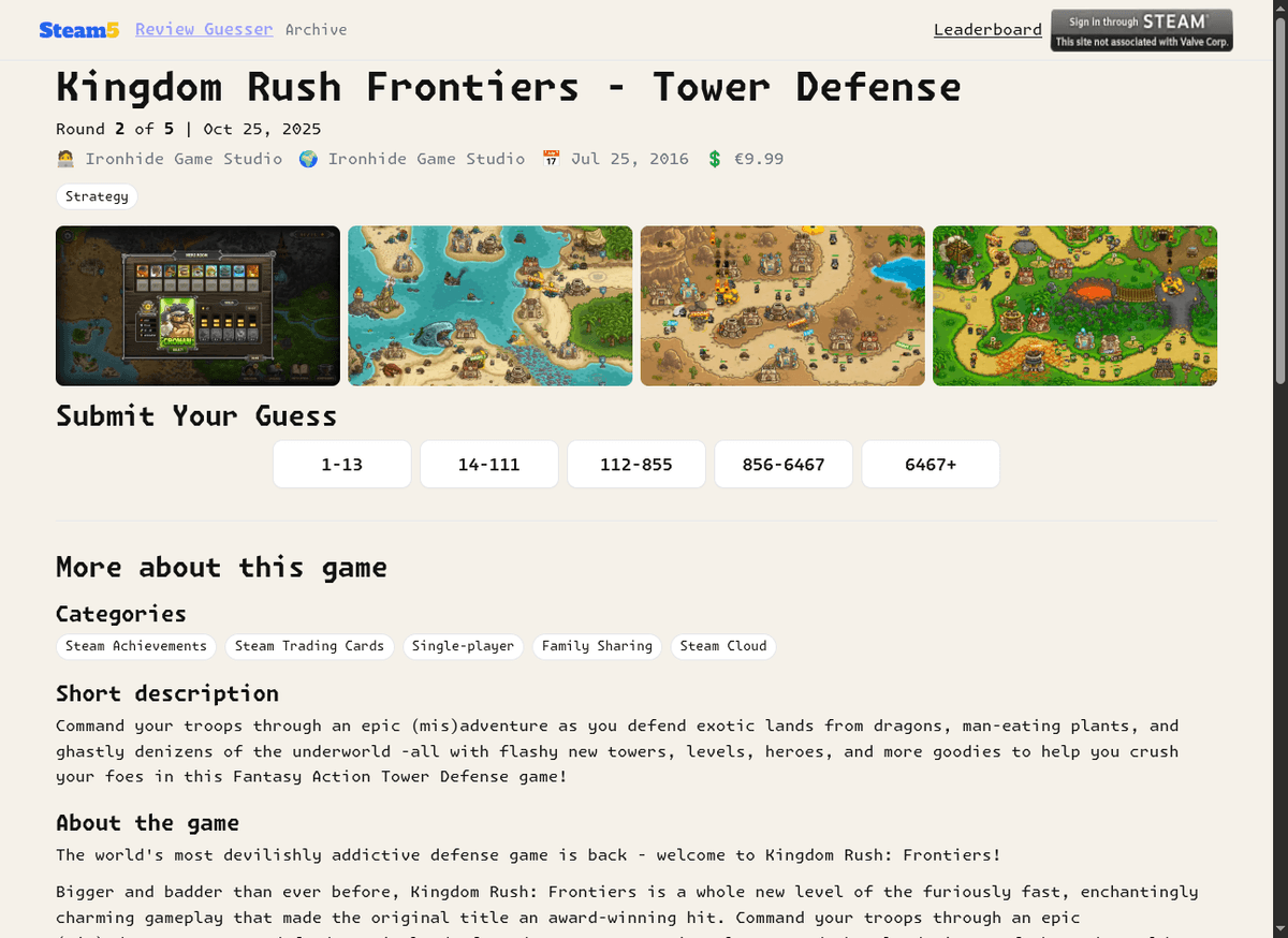Steam5 - Review Guesser